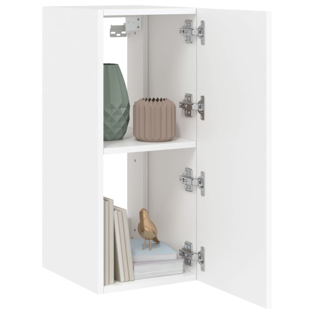 Mobile TV a Parete con Luci LED Bianco 30,5x35x70 cm - homemem39