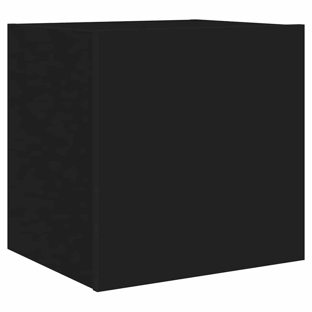Mobili TV a Parete con Luci LED 2pz Neri
