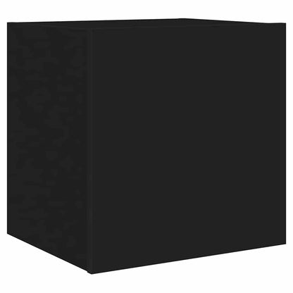Mobili TV a Parete con Luci LED 2pz Neri