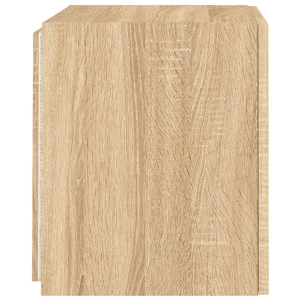 Mobili TV a Parete con Luci LED 2pz Rovere Sonoma 40,5x35x40 cm - homemem39