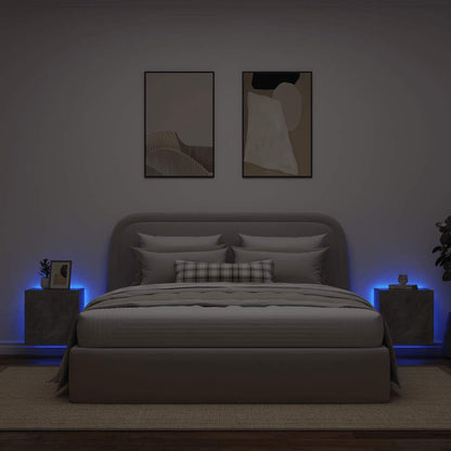 Mobili TV a Parete con Luci LED 2pz