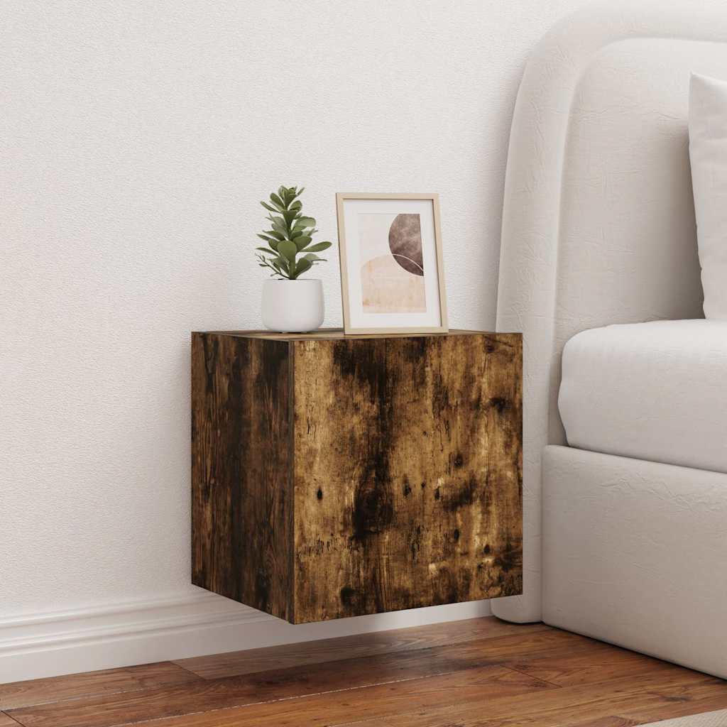 Mobili TV a Parete con Luci LED 2pz
