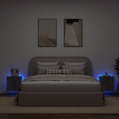 Mobili TV a Parete con Luci LED 2pz