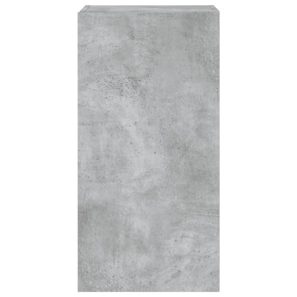 Mobile TV a Parete con Luci LED Grigio Cemento 40,5x35x80 cm - homemem39