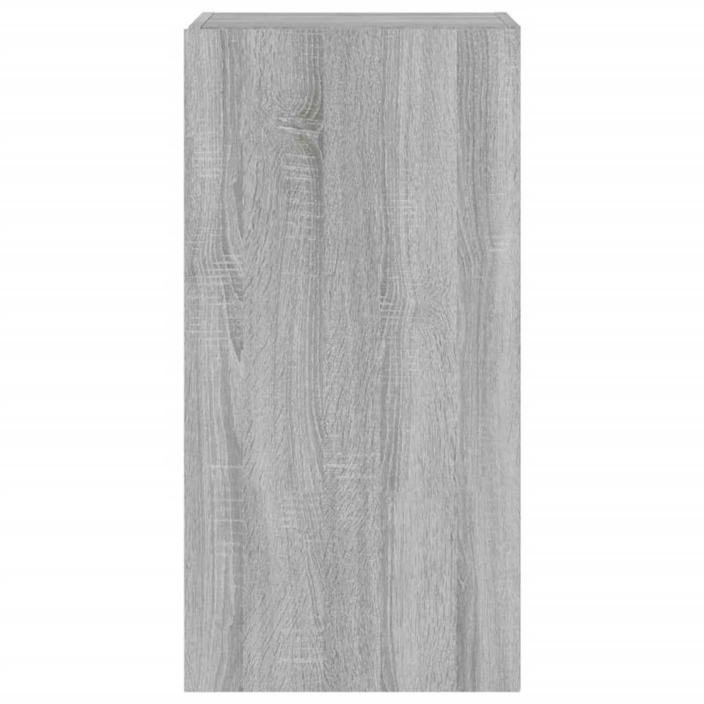 Mobile TV a Parete con Luci LED Grigio Sonoma 40,5x35x80 cm - homemem39