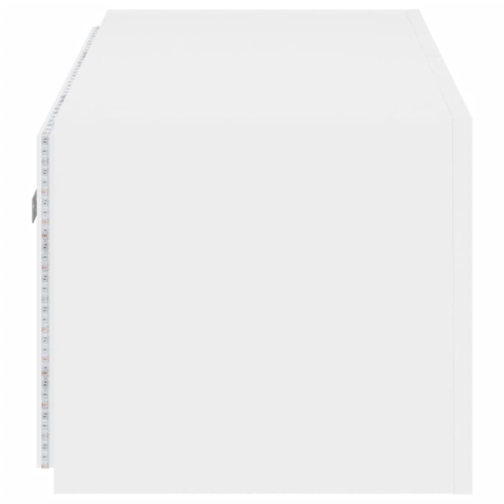 Mobile TV a Parete con Luci LED Bianco 80x35x31 cm - homemem39