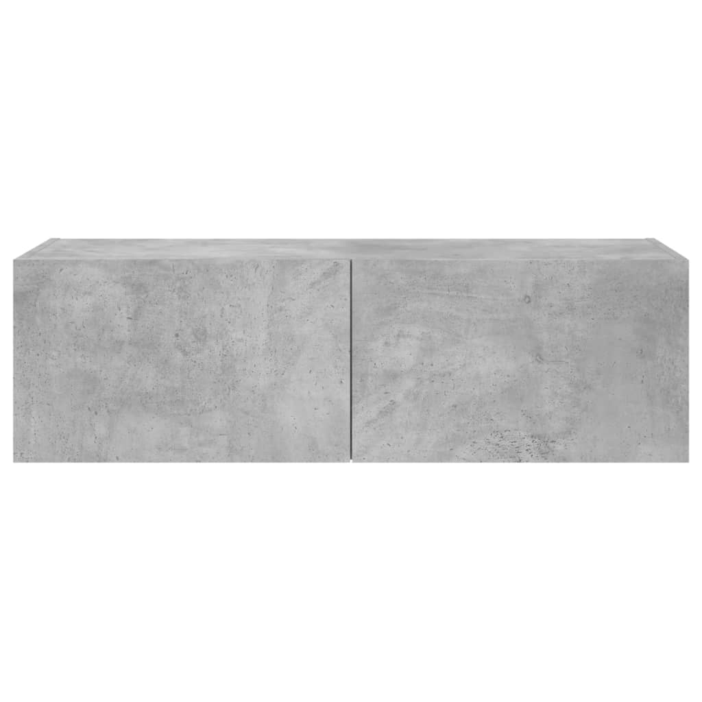 Mobile TV a Parete con Luci LED Grigio Cemento 100x35x31 cm - homemem39