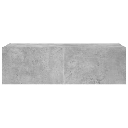 Mobile TV a Parete con Luci LED Grigio Cemento 100x35x31 cm - homemem39