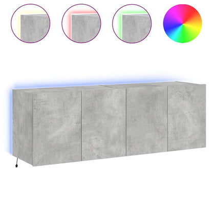 Mobili TV a Parete con Luci LED 2pz