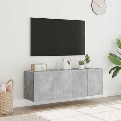Mobili TV a Parete con Luci LED 2pz