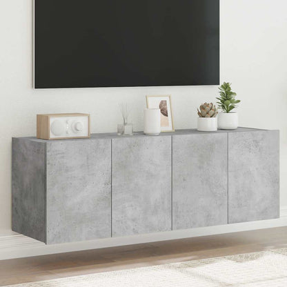 Mobili TV a Parete con Luci LED 2pz