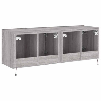 Mobili TV a Parete con Luci LED 2pz