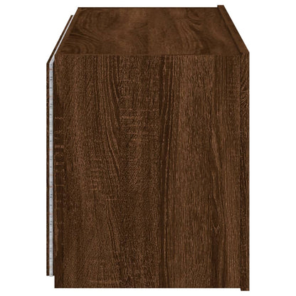 Mobile TV a Parete con Luci LED Rovere Marrone 80x35x41 cm - homemem39