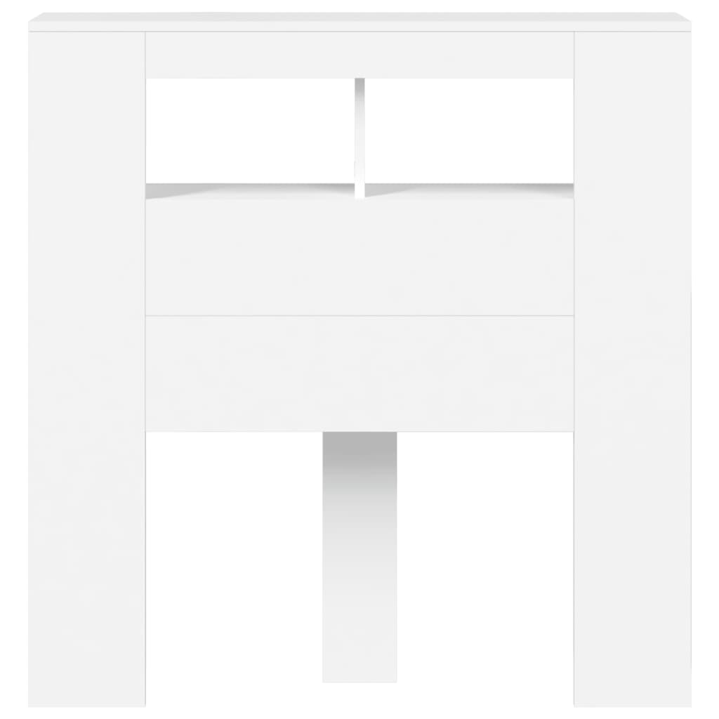 Testiera LED Bianca 100x18,5x103,5 cm Legno Multistrato