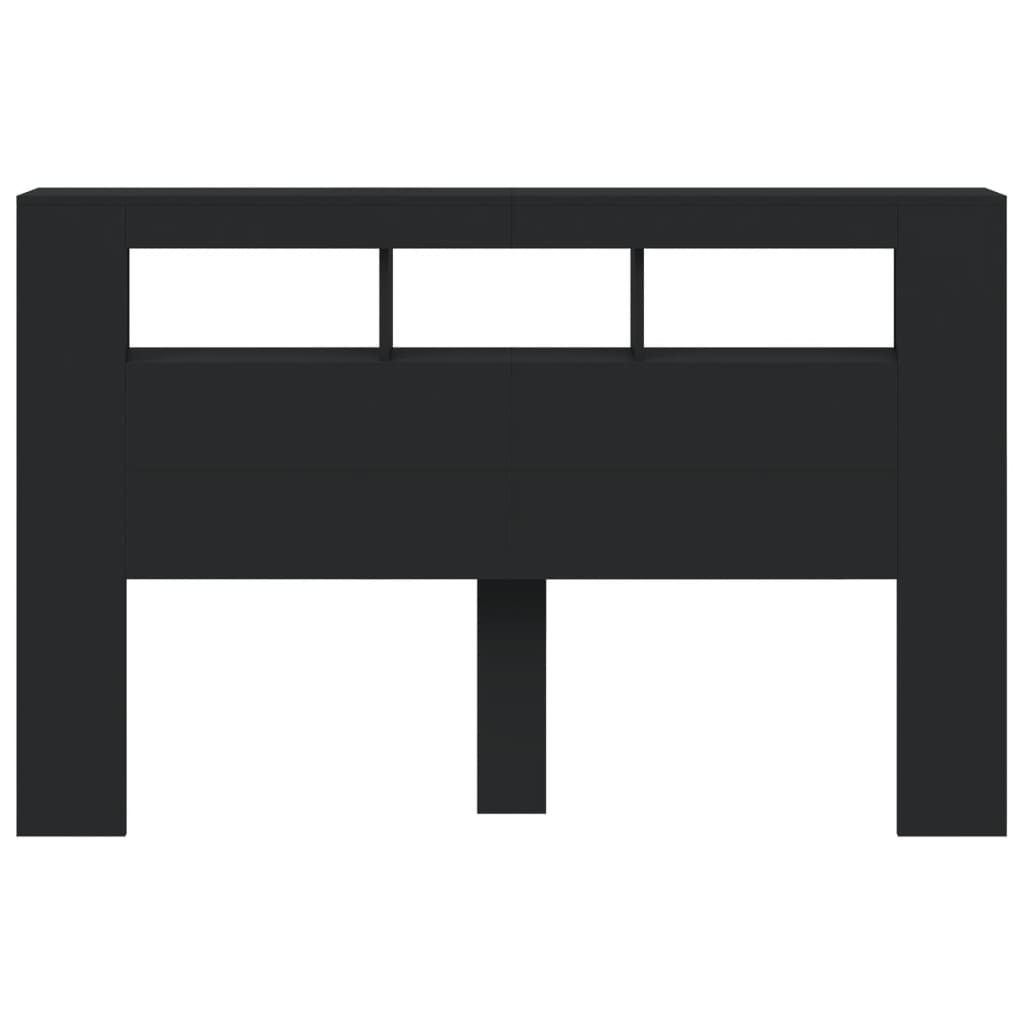 Testiera LED Nera 160x18,5x103,5 cm Legno Multistrato - homemem39