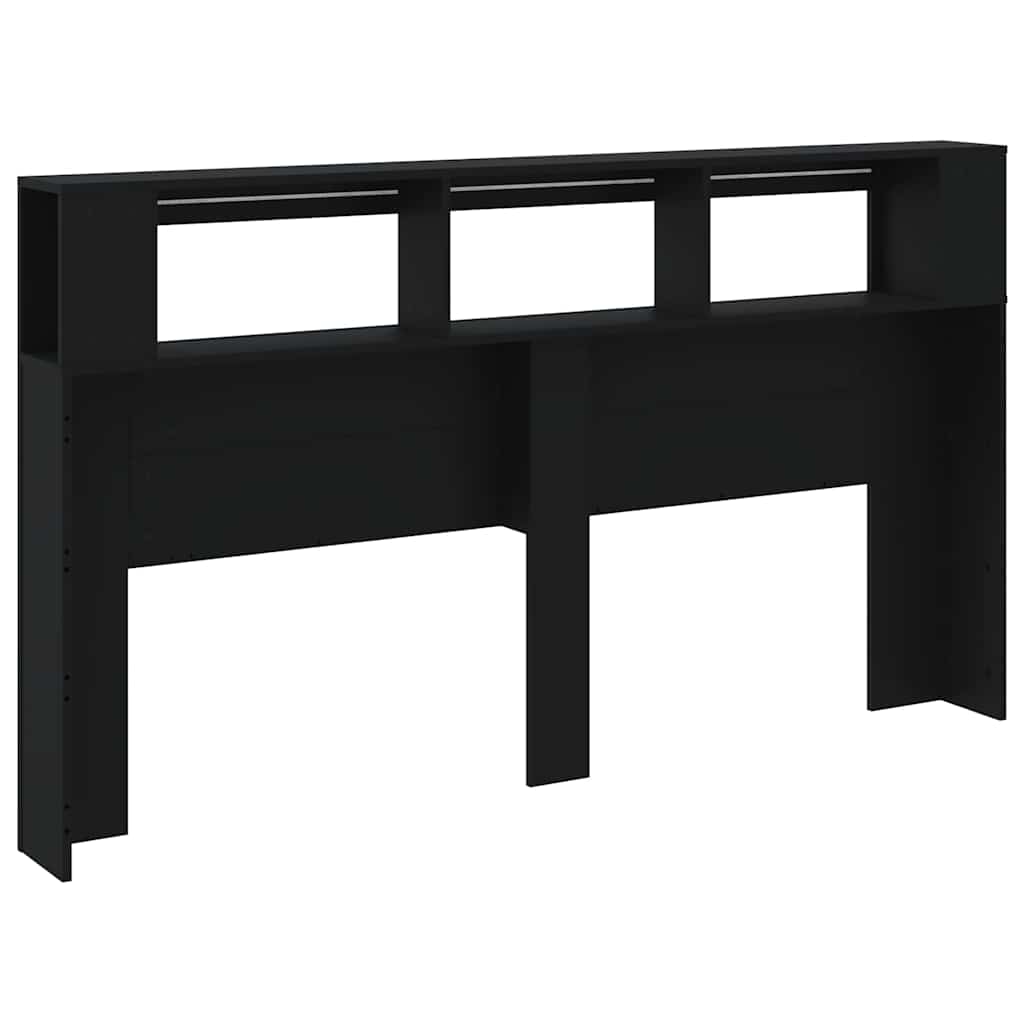 Testiera LED Nera 180x18,5x103,5 cm Legno Multistrato | homemem39