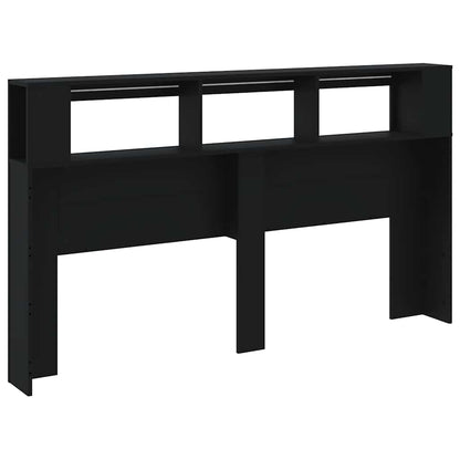Testiera LED Nera 180x18,5x103,5 cm Legno Multistrato | homemem39