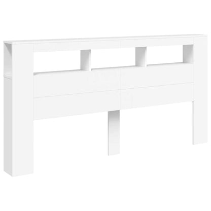 Testiera LED Bianca 200x18,5x103,5 cm Legno Multistrato - homemem39