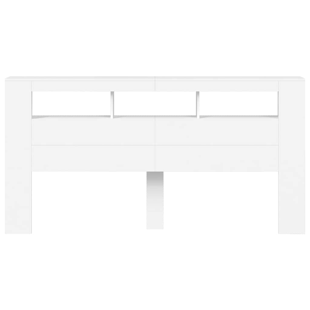 Testiera LED Bianca 200x18,5x103,5 cm Legno Multistrato - homemem39