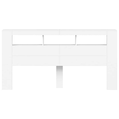 Testiera LED Bianca 200x18,5x103,5 cm Legno Multistrato - homemem39