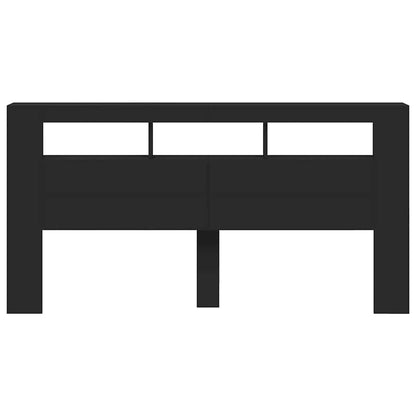 Testiera LED Nera 200x18,5x103,5 cm Legno Multistrato - homemem39