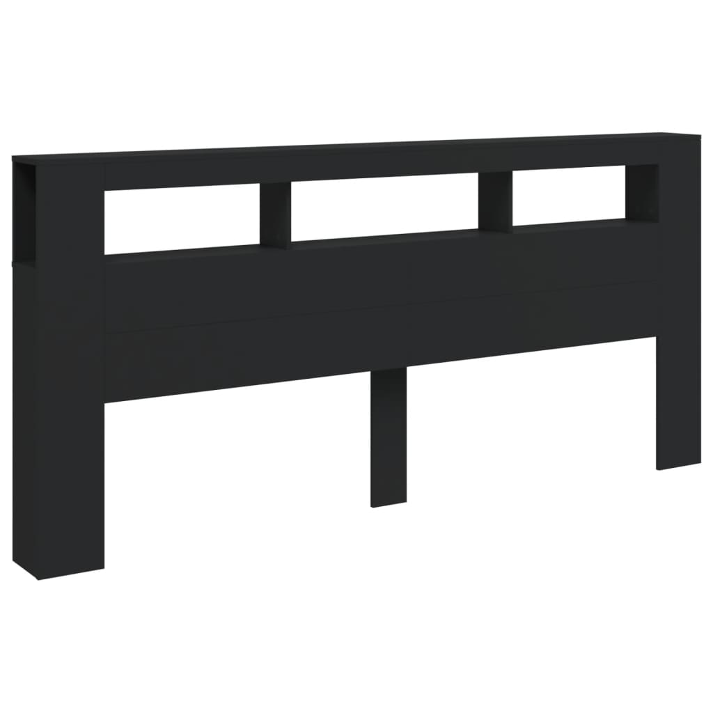 Testiera LED Nera 220x18,5x103,5 cm Legno Multistrato - homemem39