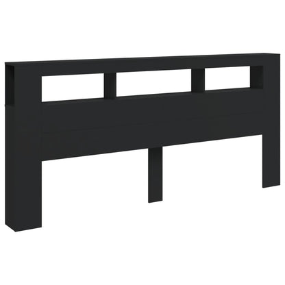 Testiera LED Nera 220x18,5x103,5 cm Legno Multistrato - homemem39