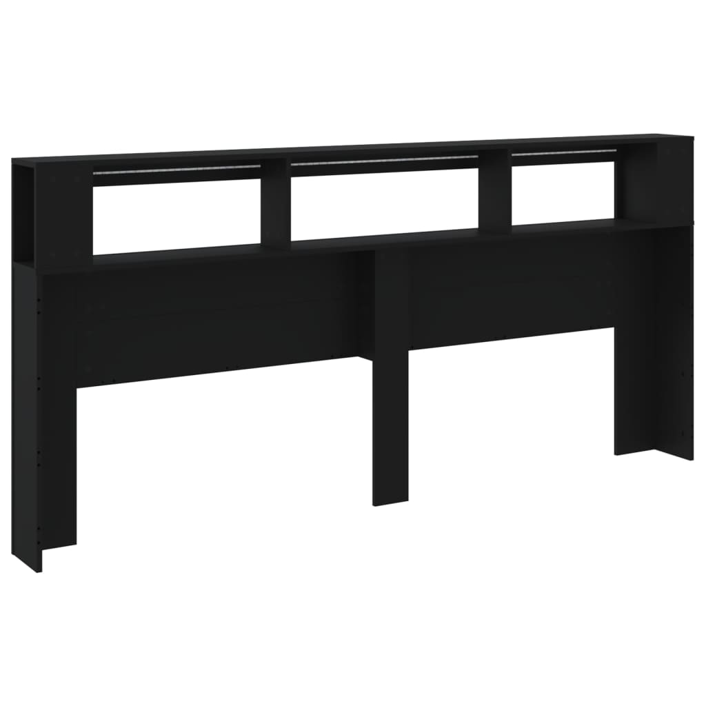 Testiera LED Nera 220x18,5x103,5 cm Legno Multistrato - homemem39