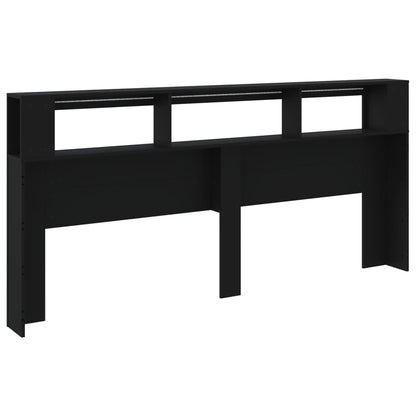 Testiera LED Nera 220x18,5x103,5 cm Legno Multistrato - homemem39