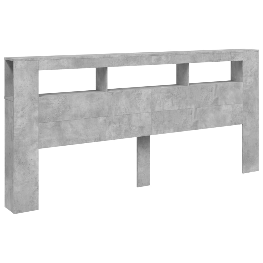 Testiera LED Grigio Cemento 220x18,5x103,5 cm Legno Multistrato - homemem39