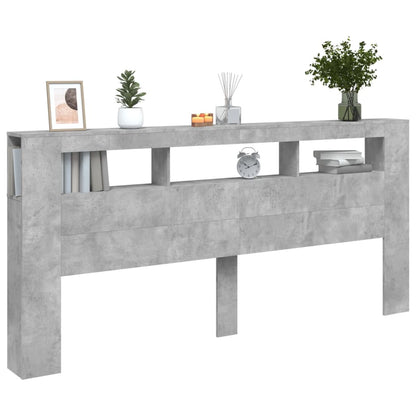 Testiera LED Grigio Cemento 220x18,5x103,5 cm Legno Multistrato - homemem39