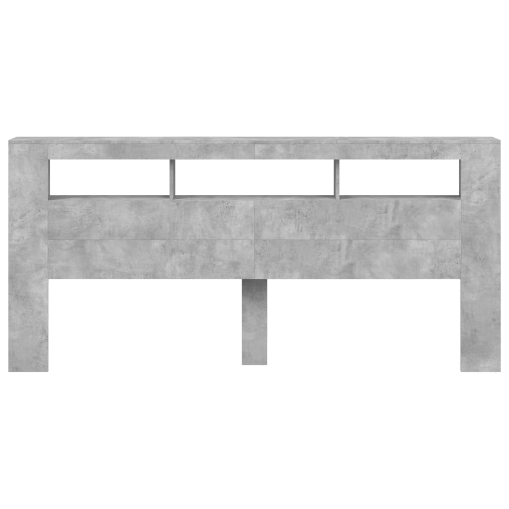 Testiera LED Grigio Cemento 220x18,5x103,5 cm Legno Multistrato - homemem39