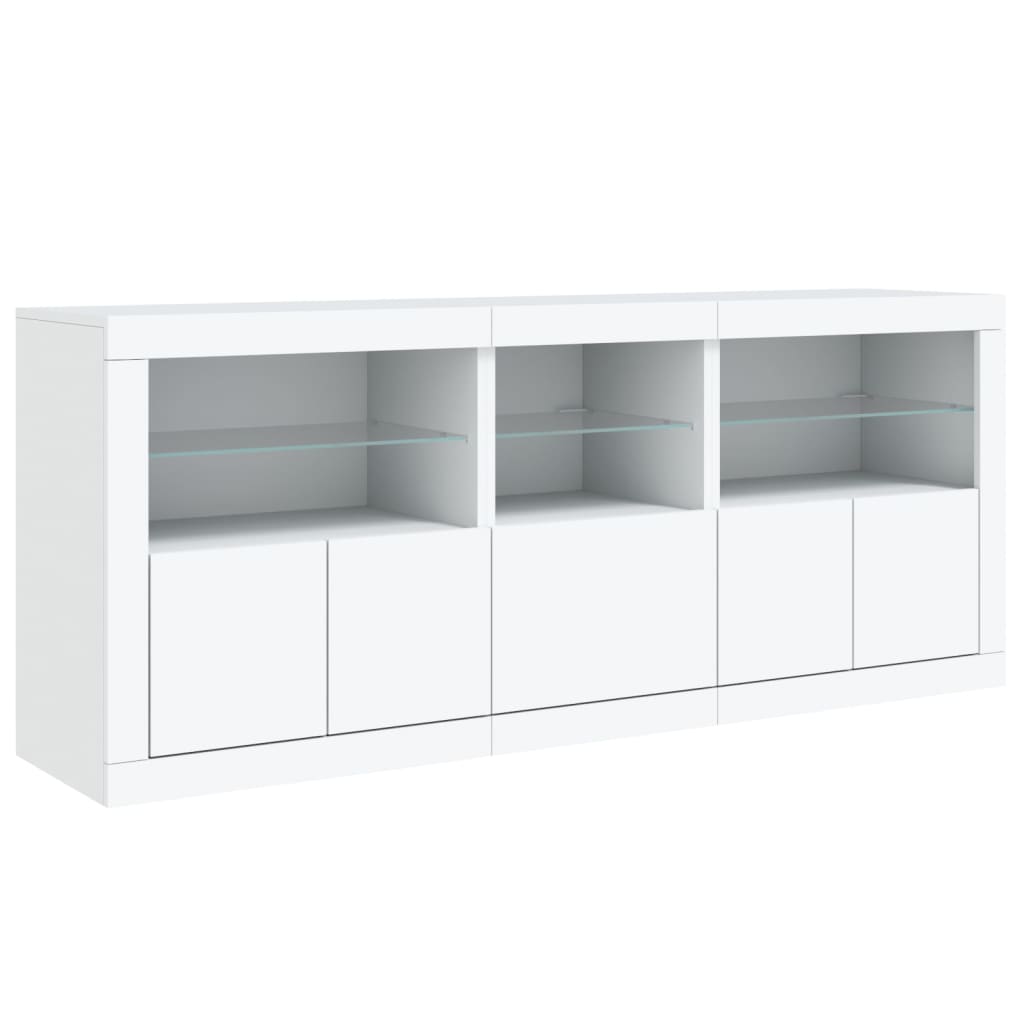 Credenza con Luci LED Bianca 162x37x67 cm - homemem39