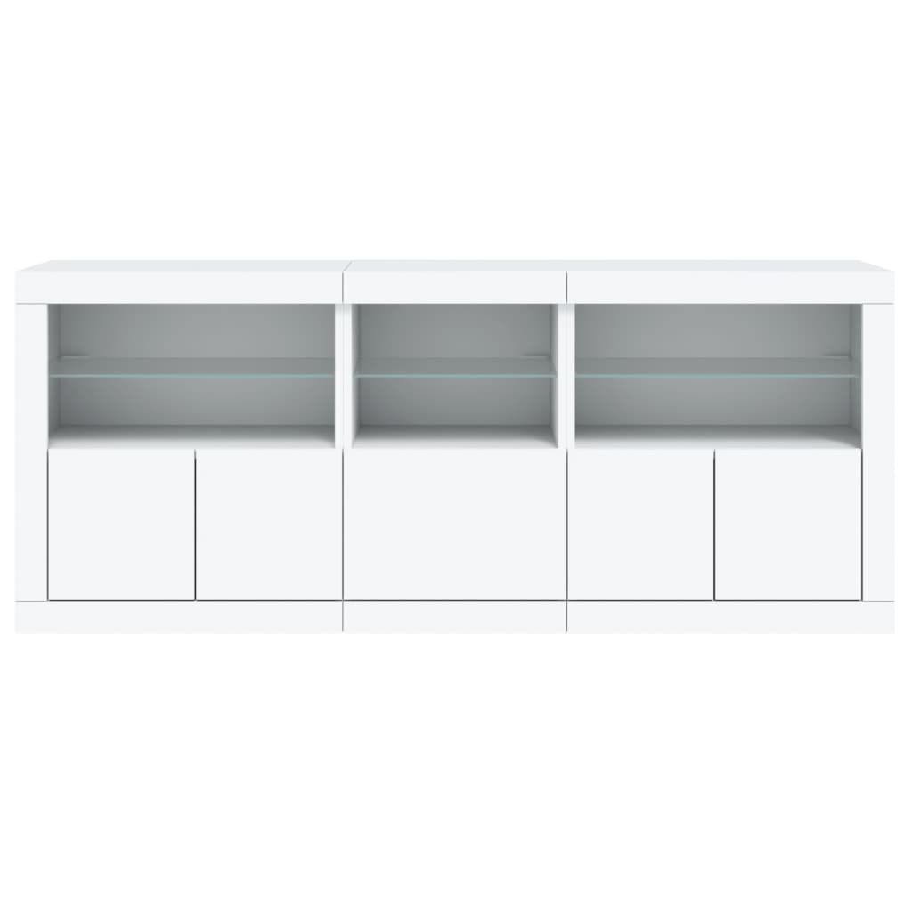Credenza con Luci LED Bianca 162x37x67 cm - homemem39