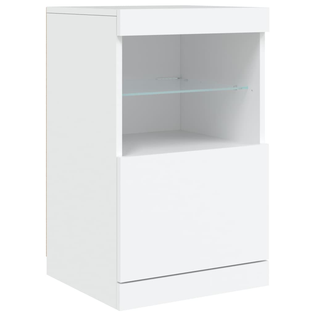 Credenza con Luci LED Bianca 162x37x67 cm - homemem39