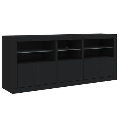 Credenza con Luci LED Nera 162x37x67 cm - homemem39