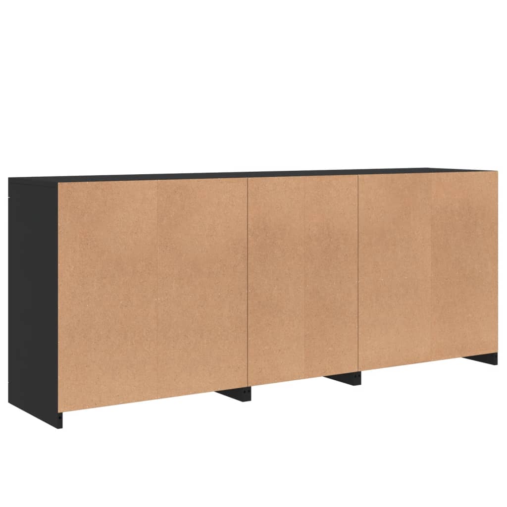 Credenza con Luci LED Nera 162x37x67 cm - homemem39