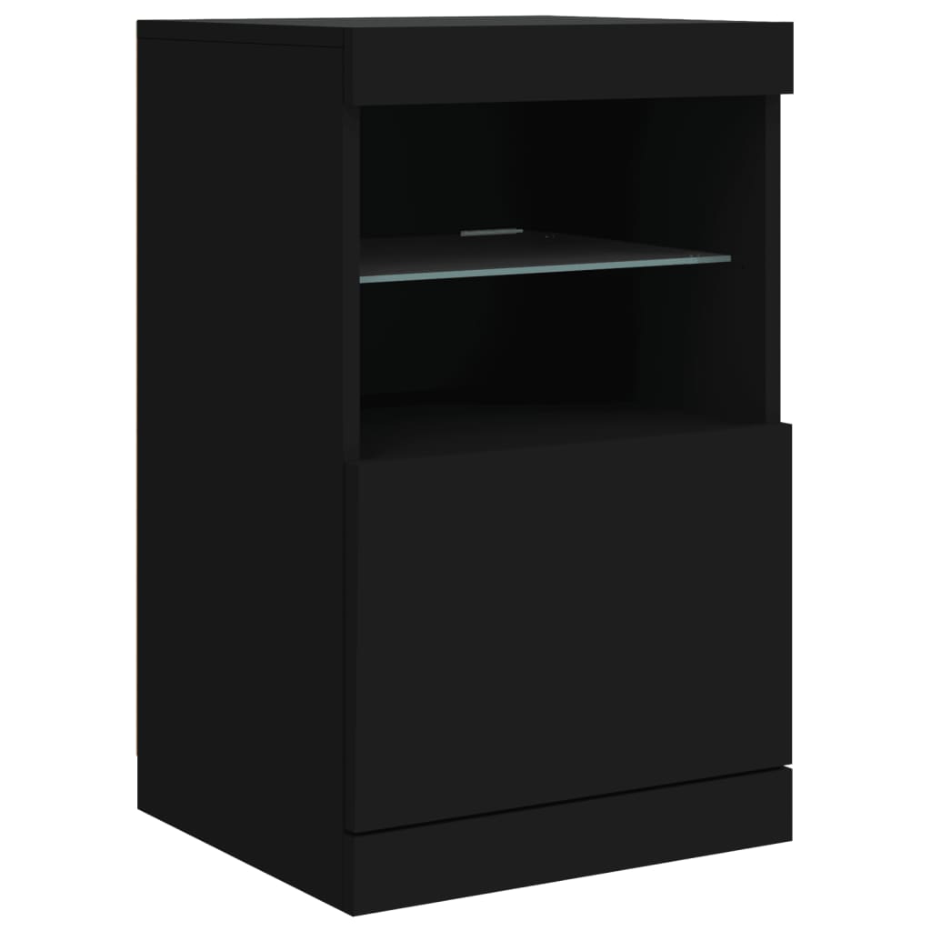 Credenza con Luci LED Nera 162x37x67 cm - homemem39