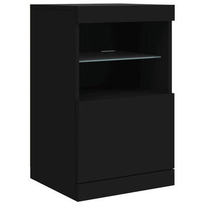 Credenza con Luci LED Nera 162x37x67 cm - homemem39