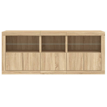 Credenza con Luci LED Rovere Sonoma 162x37x67 cm - homemem39