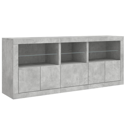 Credenza con Luci LED Grigio Cemento 162x37x67 cm - homemem39