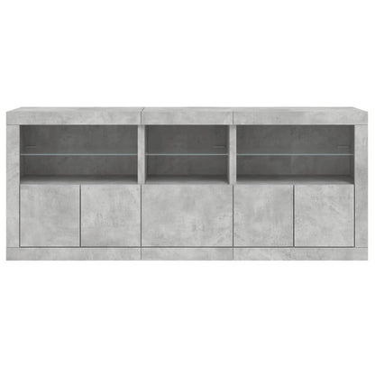 Credenza con Luci LED Grigio Cemento 162x37x67 cm - homemem39