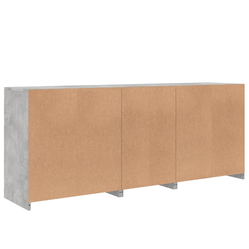 Credenza con Luci LED Grigio Cemento 162x37x67 cm - homemem39