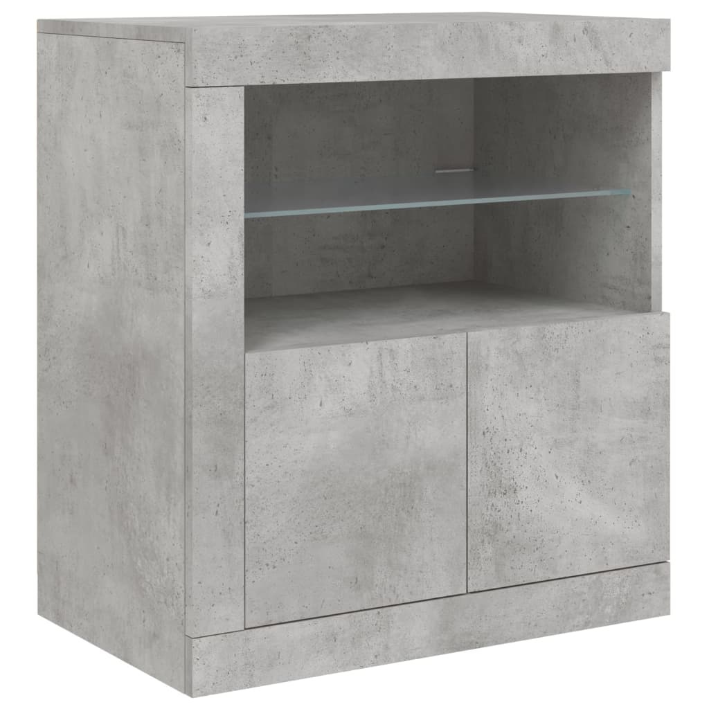 Credenza con Luci LED Grigio Cemento 162x37x67 cm - homemem39