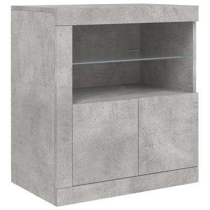 Credenza con Luci LED Grigio Cemento 162x37x67 cm - homemem39