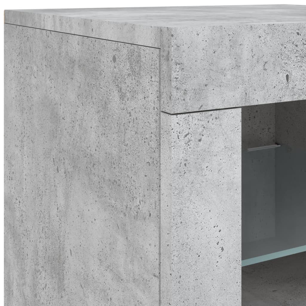 Credenza con Luci LED Grigio Cemento 162x37x67 cm - homemem39