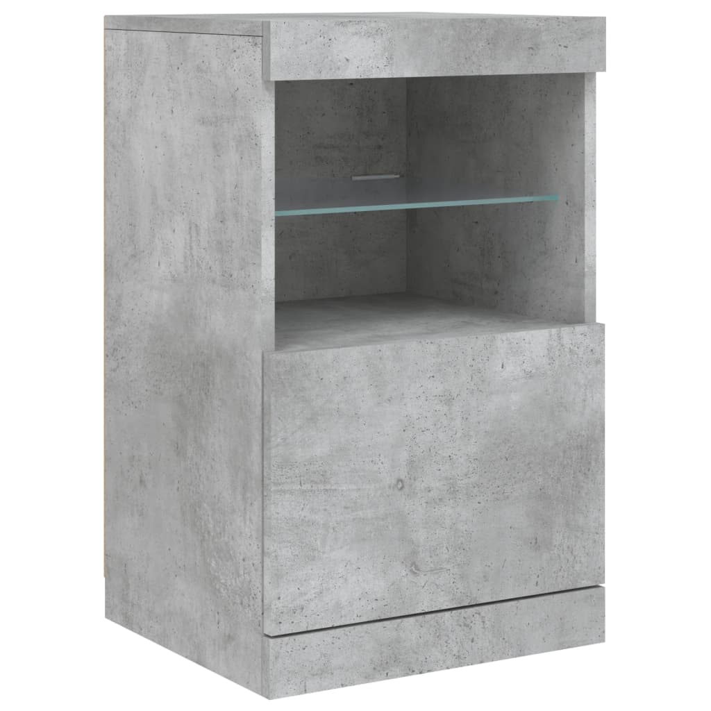 Credenza con Luci LED Grigio Cemento 162x37x67 cm - homemem39