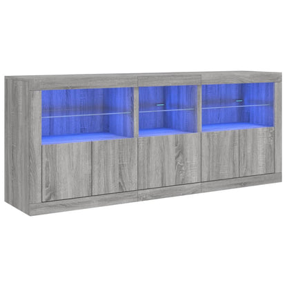 Credenza con Luci LED Grigio Sonoma 162x37x67 cm - homemem39