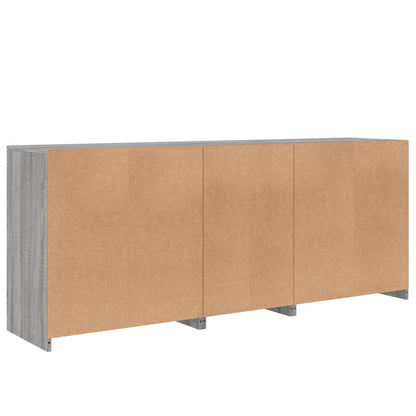 Credenza con Luci LED Grigio Sonoma 162x37x67 cm