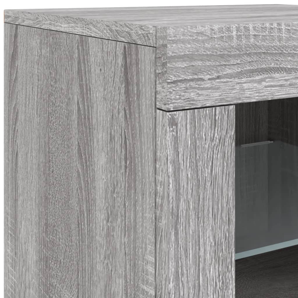 Credenza con Luci LED Grigio Sonoma 162x37x67 cm